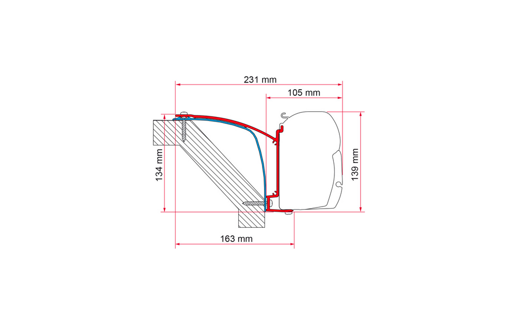 Detalj av markiseadapter Kit Laika Ecovip 07 for F45