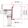 Markiseadapter Kit Laika Ecovip Bürstner Hobby for F45L - Fiamma montert detalj