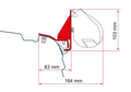 Markiseadapter Kit Multirail VW T5/T6 takmontering - Fiamma front