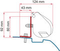 Markiseadapter-kit Nissan NV200 for F35 montert på bilens tak