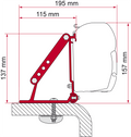 Markiseadapter Kit Roof for takmontasje F45/F70 1,4 kg forfra