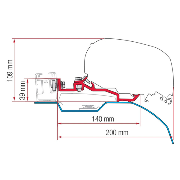 Markiseadapter-kit Smart Clamp Ducato F80s fra 2006 - Fiamma montert på kjøretøy