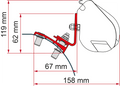 Markiseadapter Kit Stellantis for F35 H1 takmontert 20 cm fra Fiamma