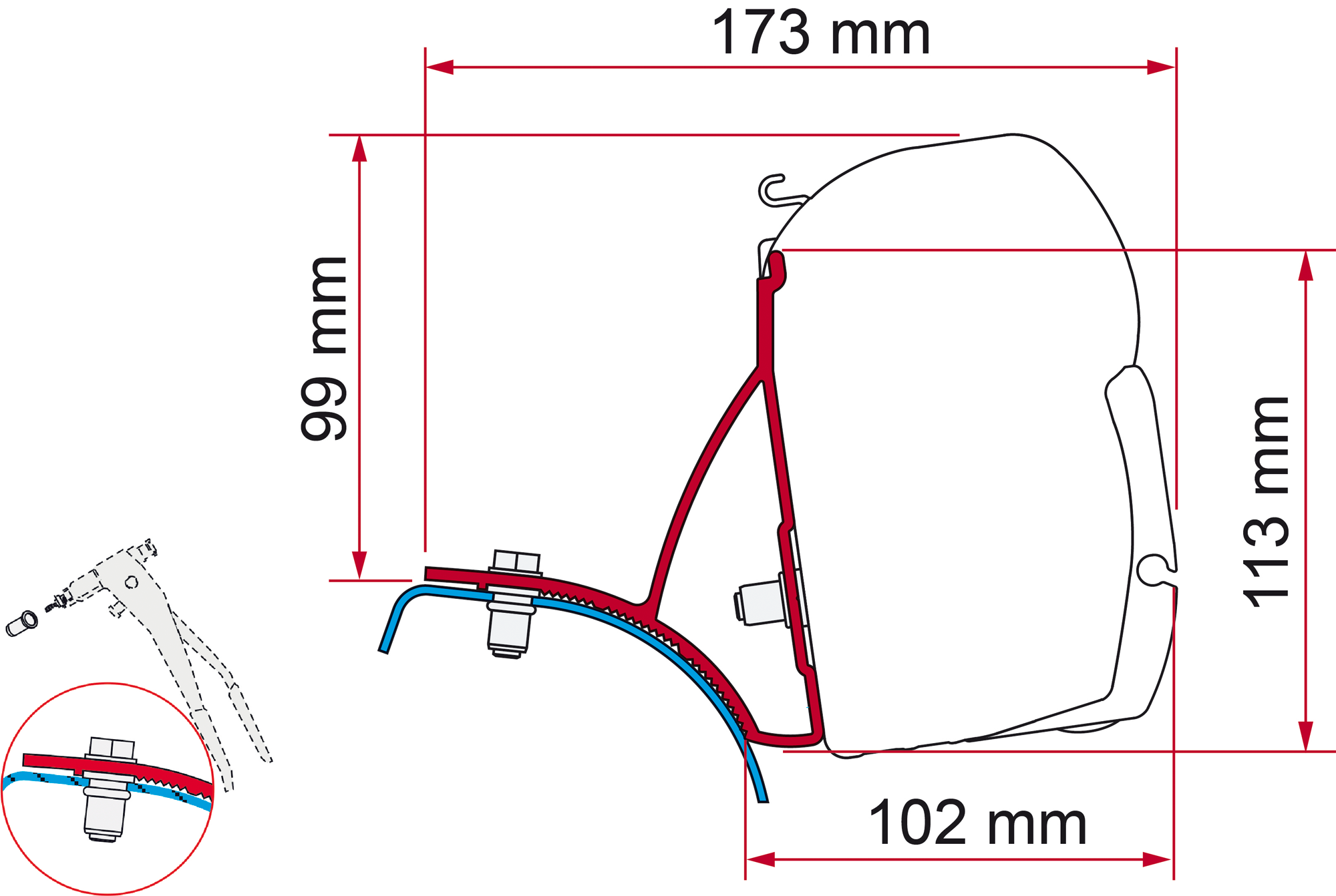 Markiseadapter-kit for Trafic/Vivaro/Primastar 2001-2014 - Fiamma forside