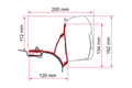 Markiseadapter kit VW T5/T6 Multivan høyrestyrt for F45 montert på bil