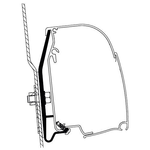 Markiseadapter sett for Westfalia Nugget High Roof - Thule montert på bil
