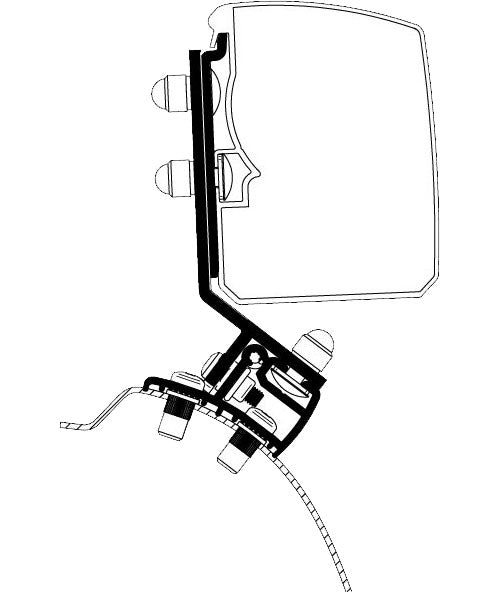 Markiseadapter Omnistor 3200 for PSA Minivan veggmontert i svart