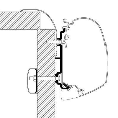 Markiseadapter Omnistor for Frankia bobil veggmontering 3,5 m forfra
