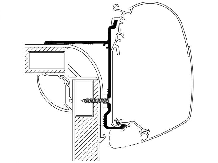 Markiseadapter for Pilote Explorateur Omnistor 5200/8000 - Thule forfra