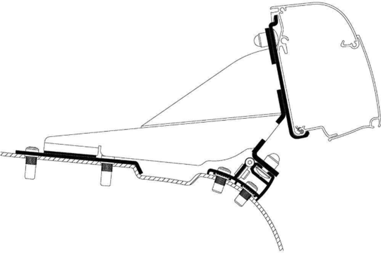 Markiseadapter PSA Minivan G2 for Omnistor 4200 - Thule montert på bil
