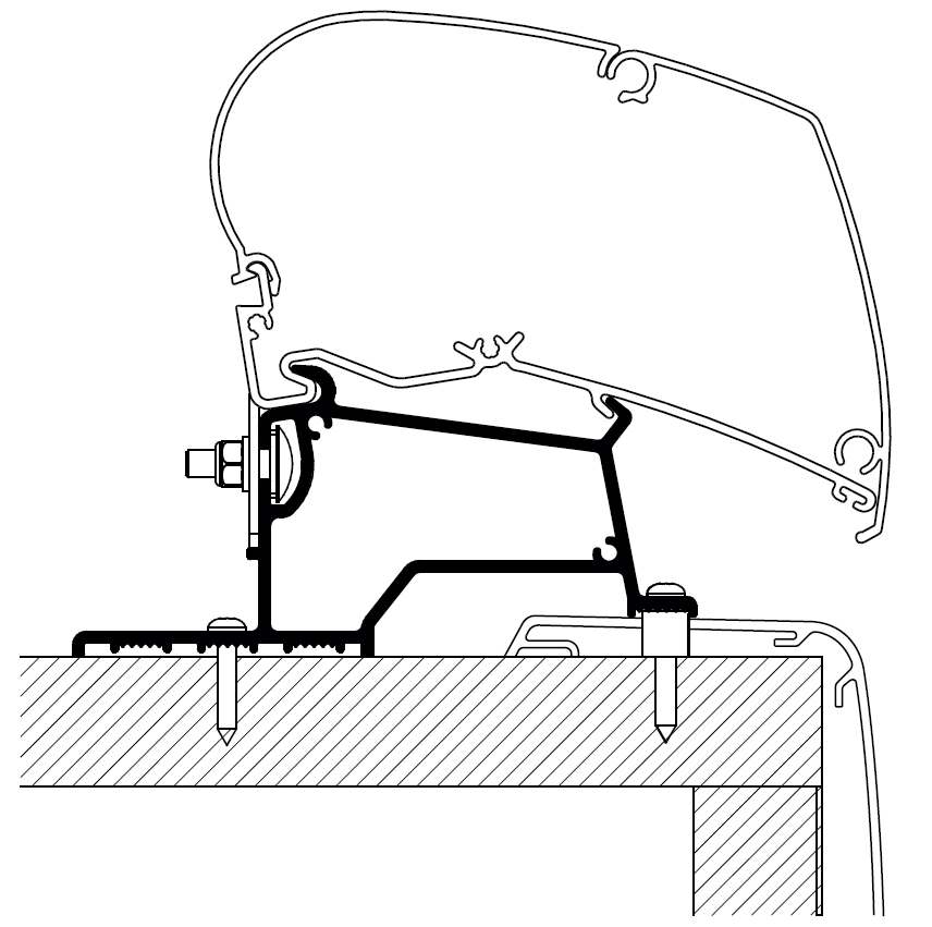 Markiseadapter for takmontering Rapido Compact Integral 5 m - Thule front