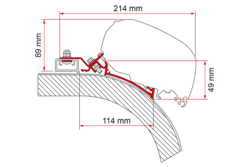 Markiseadapter Rapido Distinction for F80/F65 400 cm fra Fiamma montert