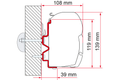 Markiseadapter Rapido Serie 9DF/9M/10 for F45 350 cm fra Fiamma montert på campingvogn
