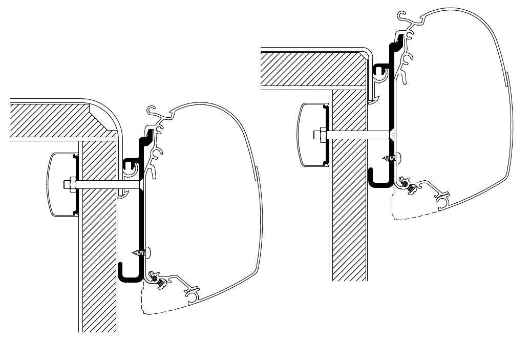 Markiseadapter Rapido for Omnistor 5200/8000/4900 - Thule for veggmontering