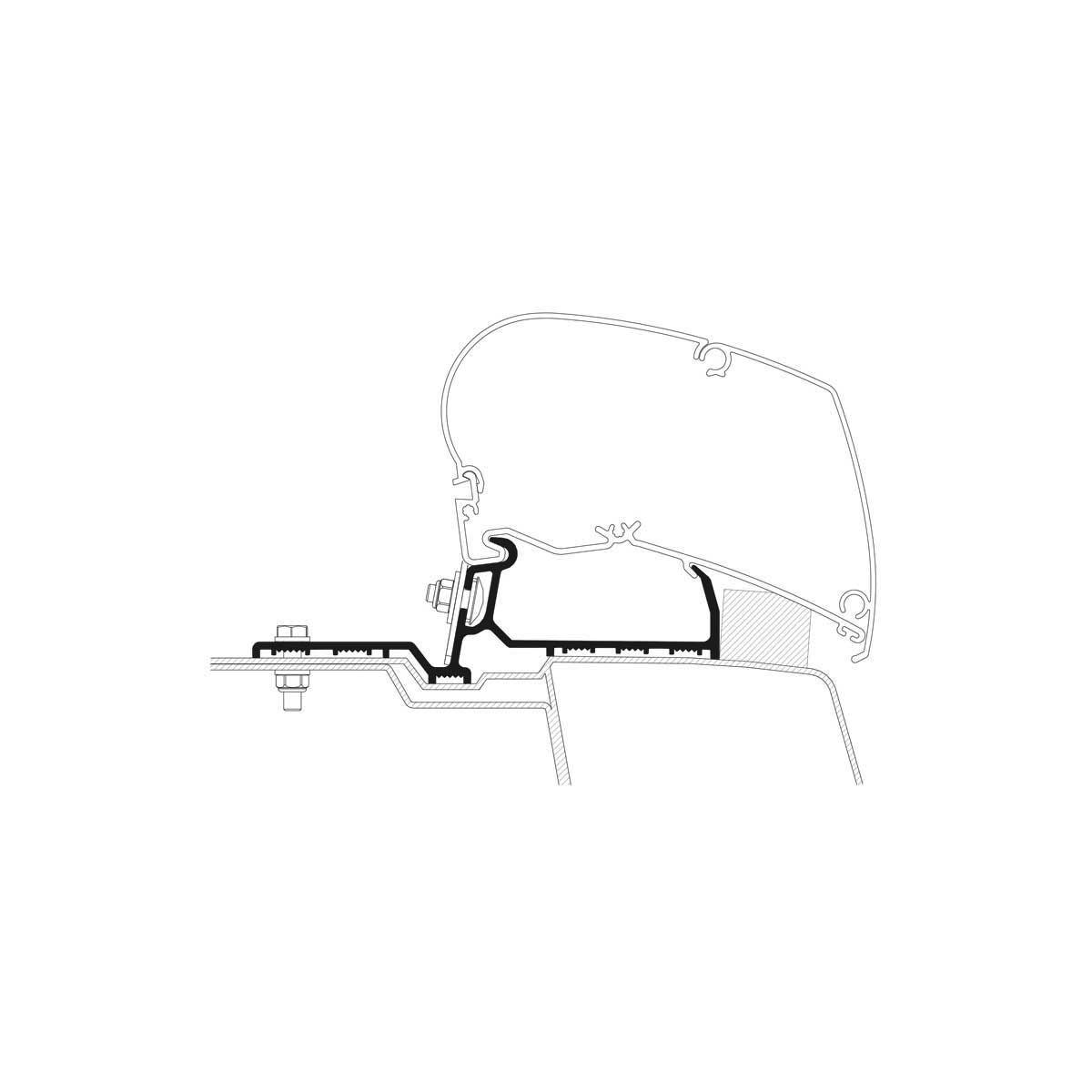 Markiseadapter for Renault Master/Opel Movano G2 t.o.m. 2022 - Thule montert på bil