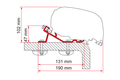 Markiseadapter Standard F65 Eagle 400 takmontert 400 cm Fiamma forfra