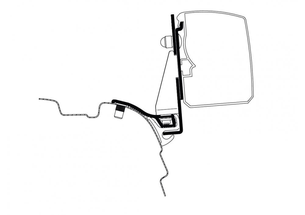 Markiseadapter T 3200 VW T5/T6 Multi Rail kort akselavstand - Thule for montering