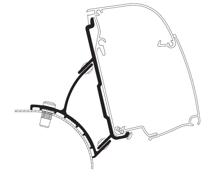 Markiseadapter T 4200 for VW T5 T6 Minivan takmontasje Thule