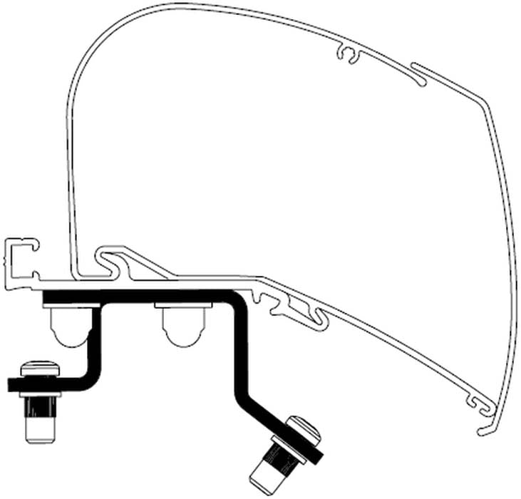 Markiseadaptersett 3-delt Renault Master 2024 L3H2 for 6300 montert på bil