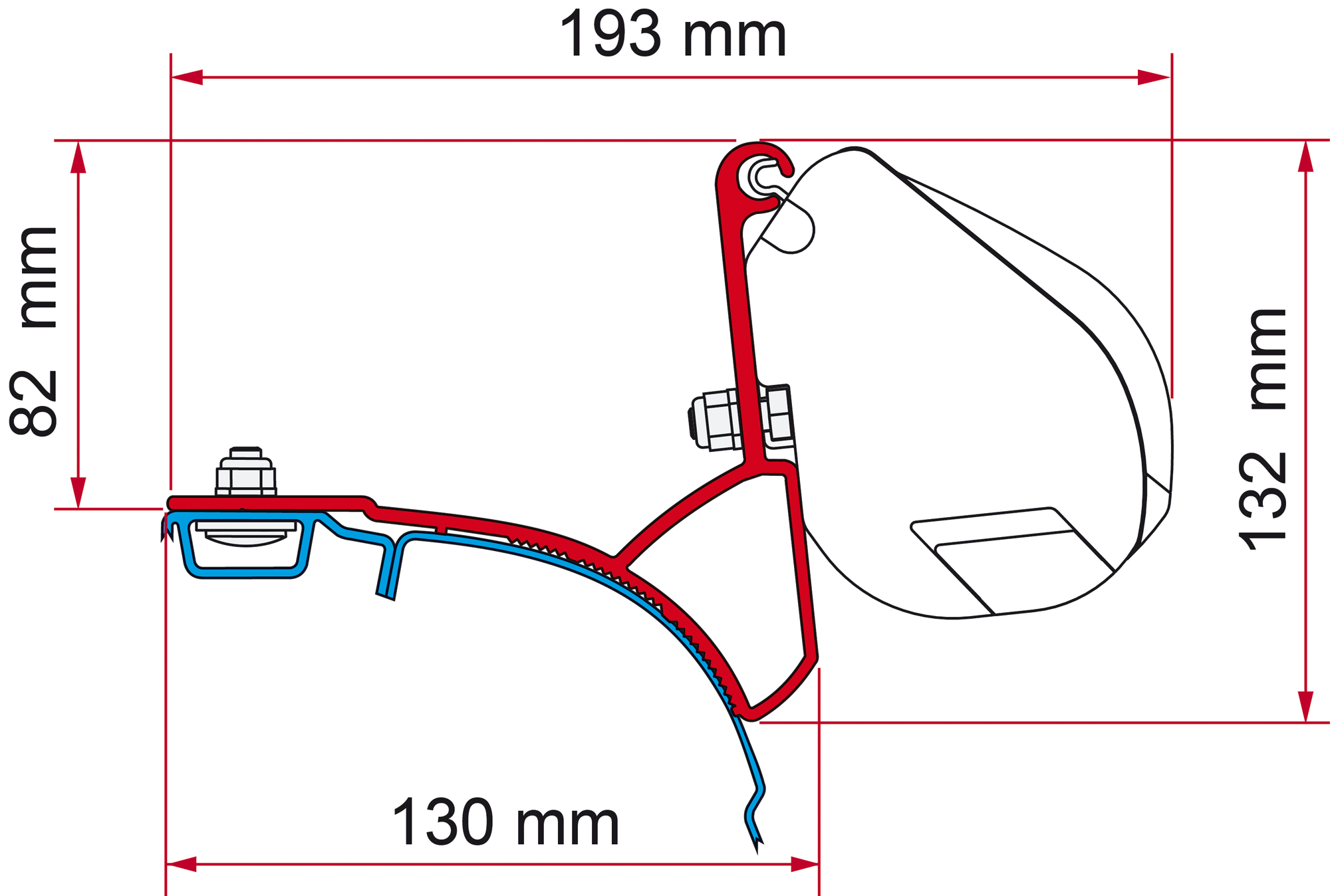 Detaljbilde av Markisefeste F35 Pro Kit Standard for VW T4