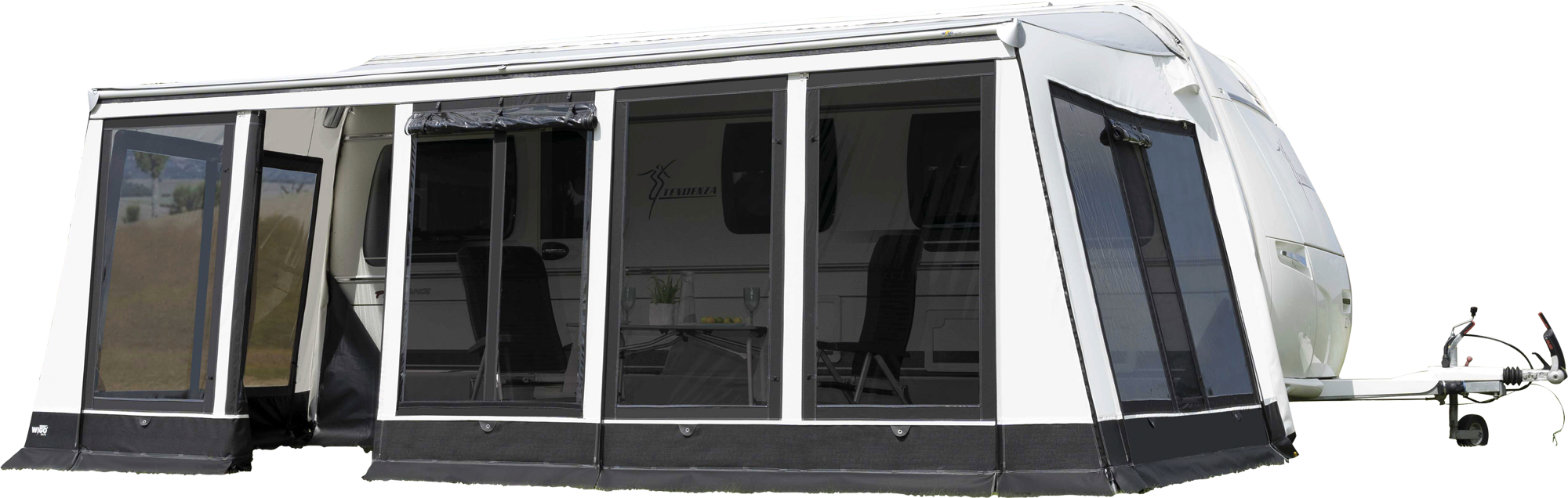 Markisefortelt Rolli Plus Modul dybde 300 cm frontside