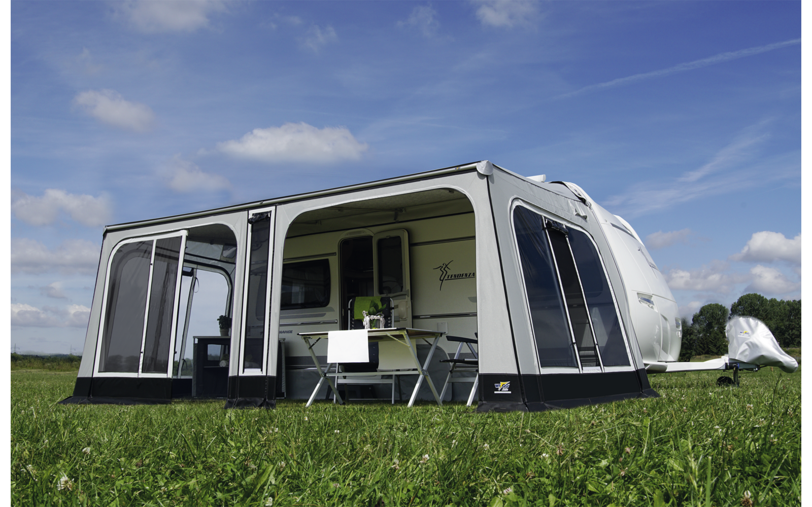 Markisefortelt Rolli Plus Panoramic 250 cm dyp bakside
