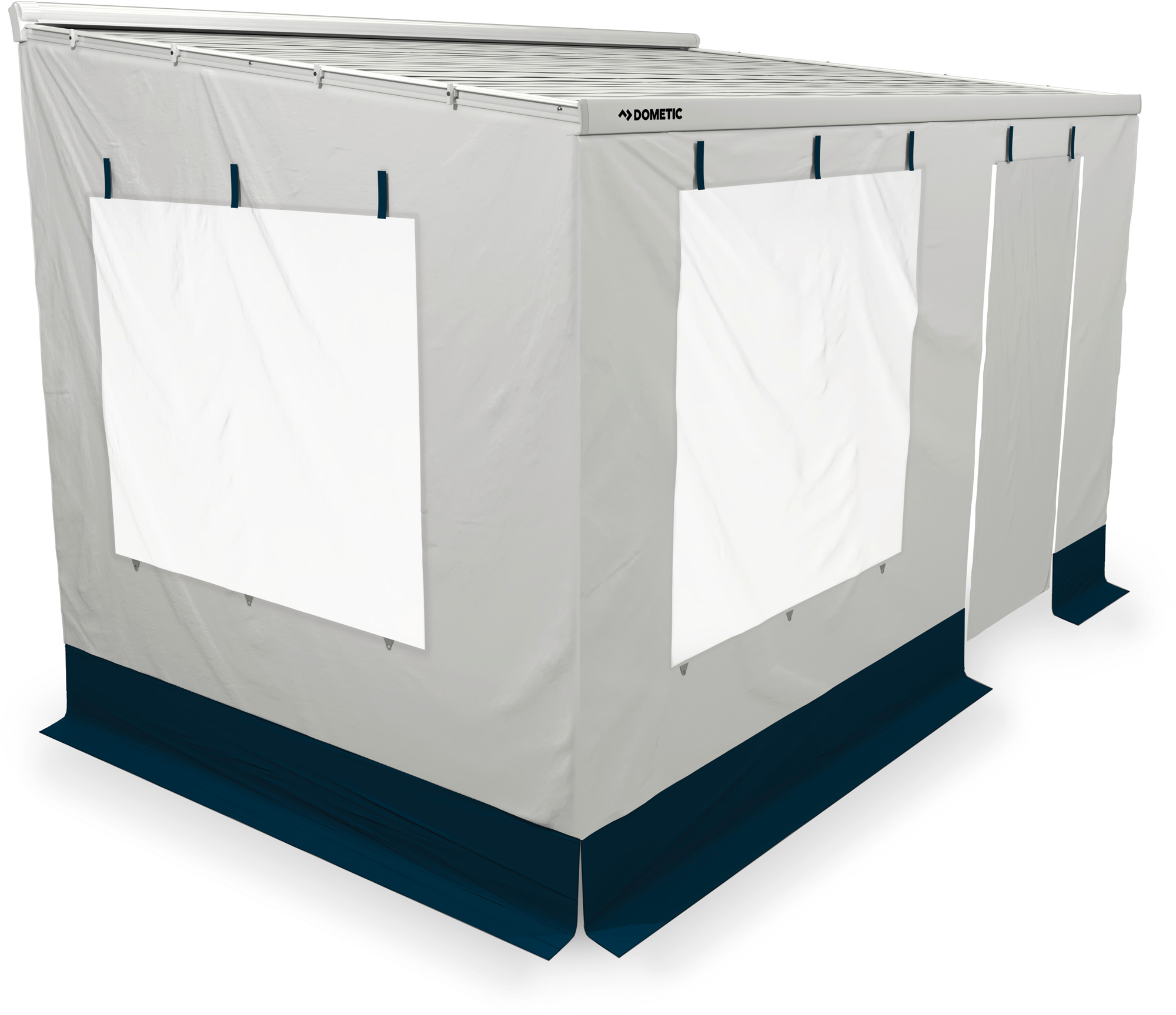 Markisefortelt sidevegger 2 stk for PerfectWall utstikk 2 m - Dometic montert på campingplass