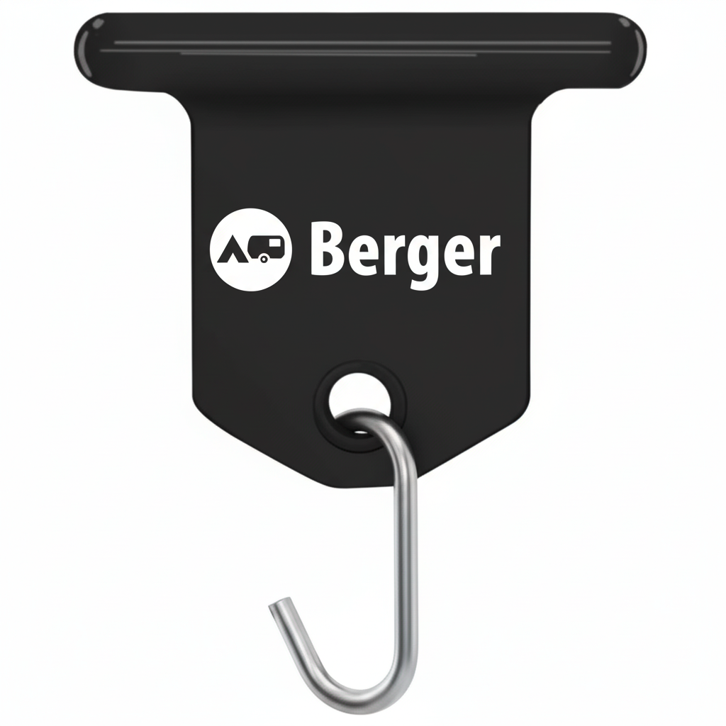 Markisekroker for kederskinne svart 6-pack forfra