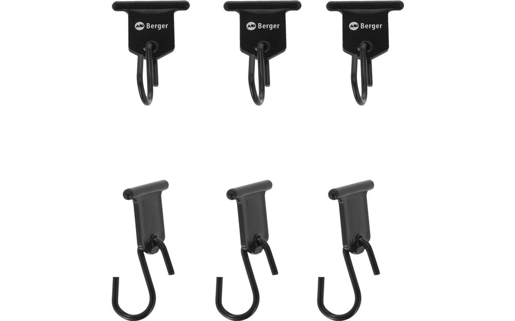 Markisekroker for kederskinne svart 6-pack bakside
