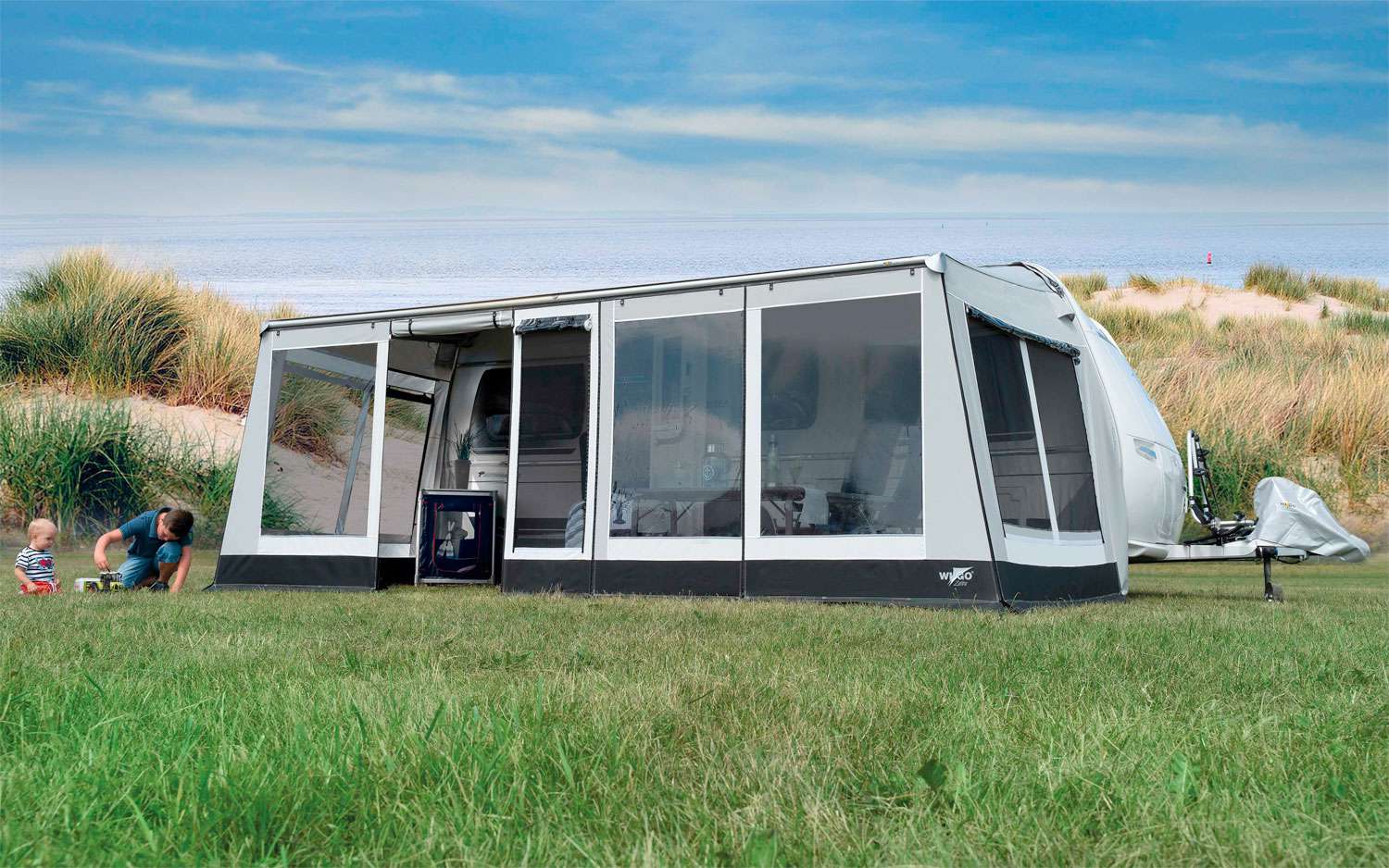 Markisetelt Rolli Plus Lounge 250 cm dybde foran