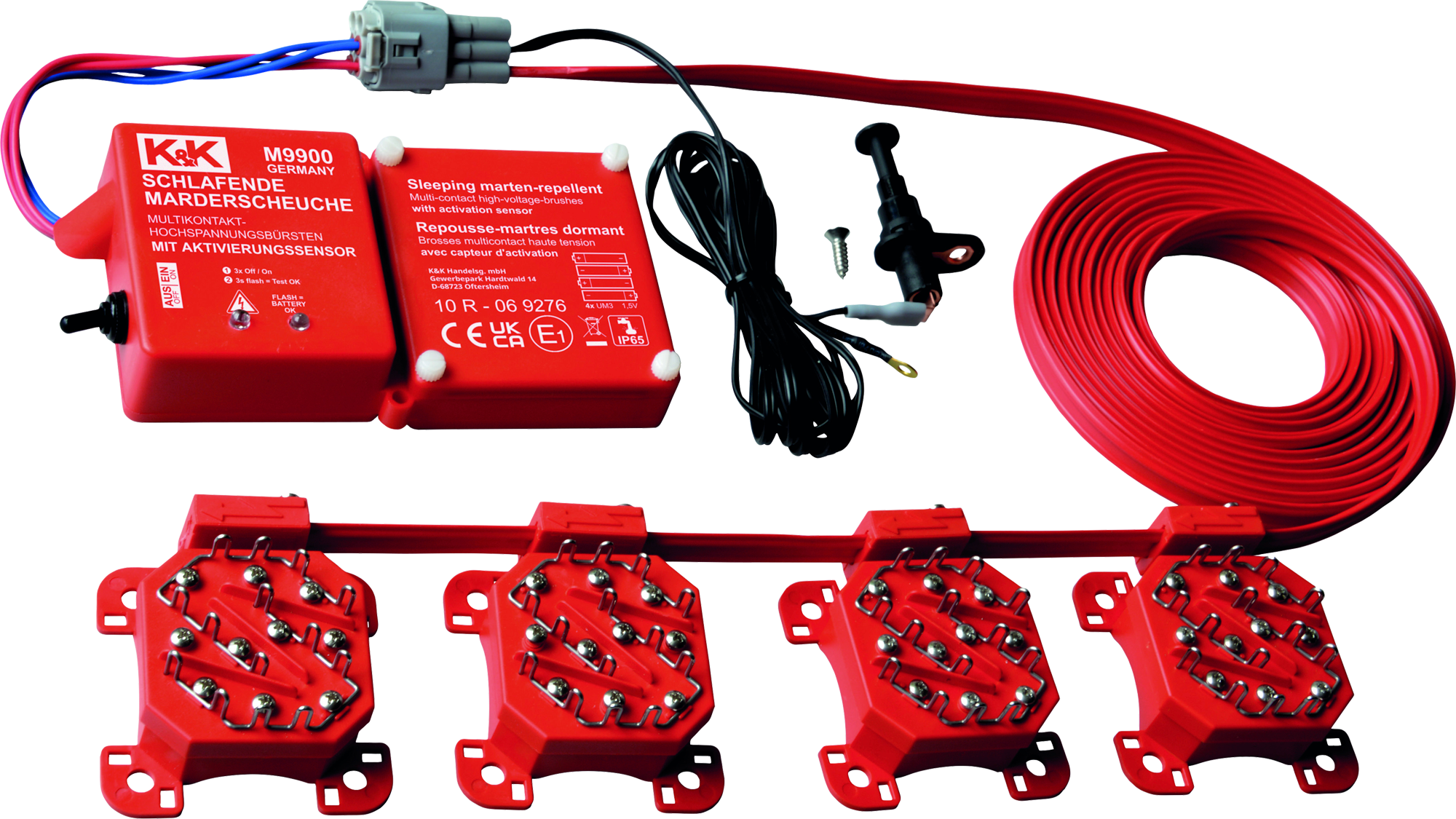 Mårskremmer M9900 med høyspenningsbørster for motorrom