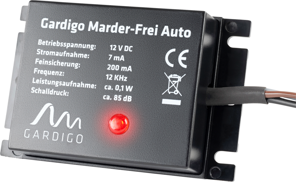 Mårskremmer med ultralyd 12V for kjøretøy - Gardigo forfra