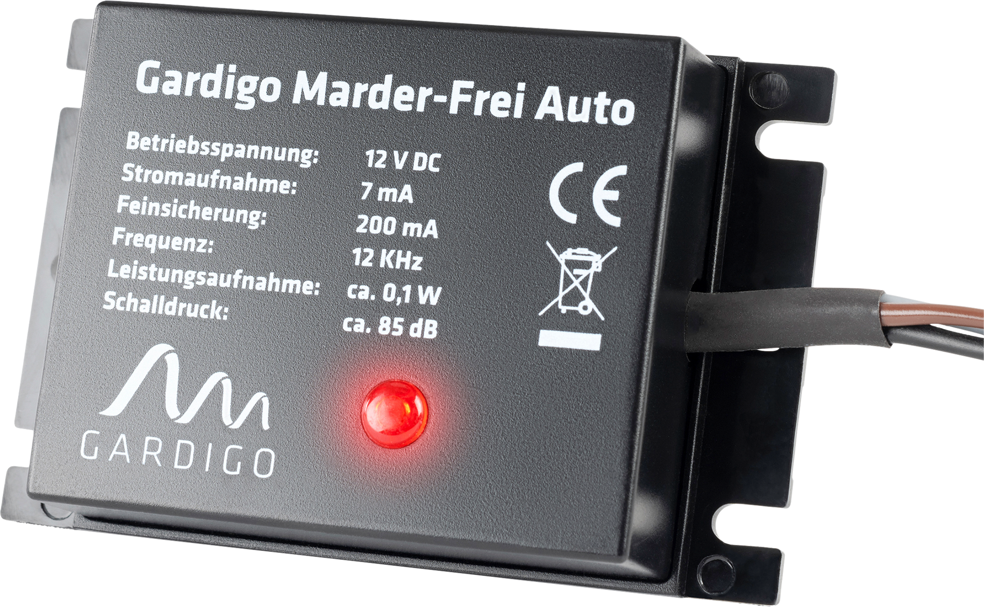 Mårskremmer med ultralyd 12V for kjøretøy - Gardigo forfra