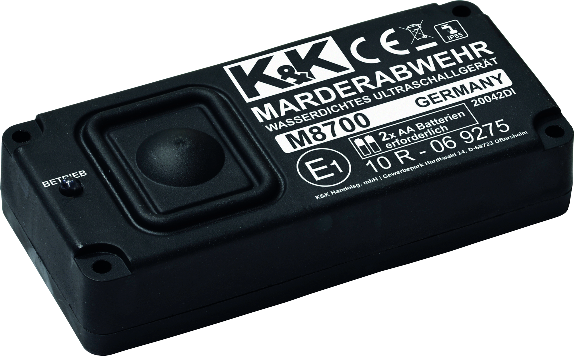Mårskremmer M8700 ultralyd batteridrevet vanntett forside