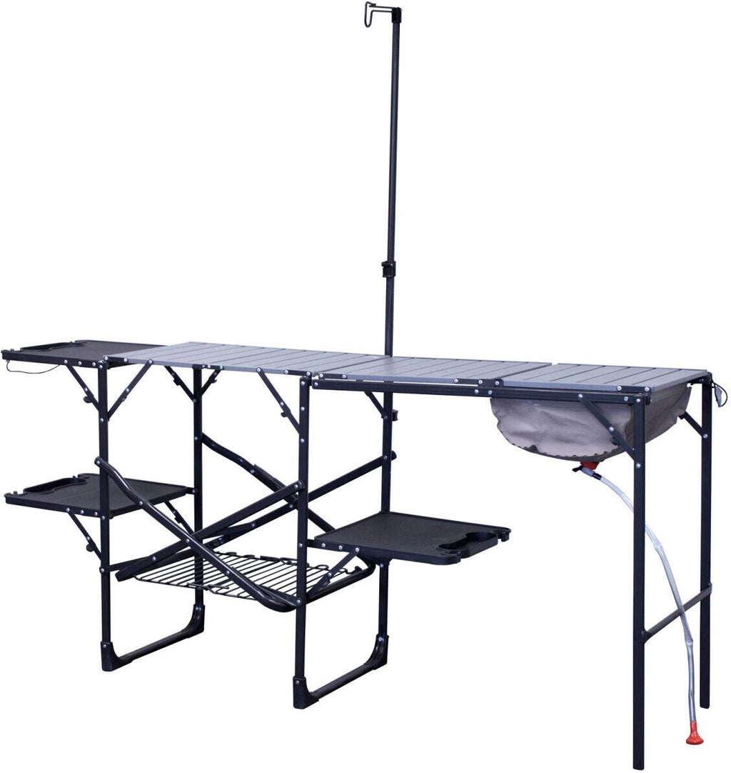 Master Cook Station utekjøkken 178x56,5 cm med vask og hylle forfra