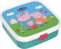 Matboks Campus stor 1,3 l med bento-innsatser og gaffel Peppa Pig forfra