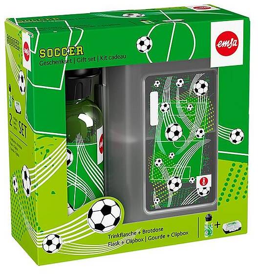 Matboks med drikkeflaske 400 ml Variabolo soccer - Emsa forfra