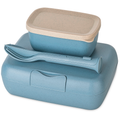 Matboks-sett 3-delt med bestikk 19x13,5x6,5 cm 239 g - Koziol forfra
