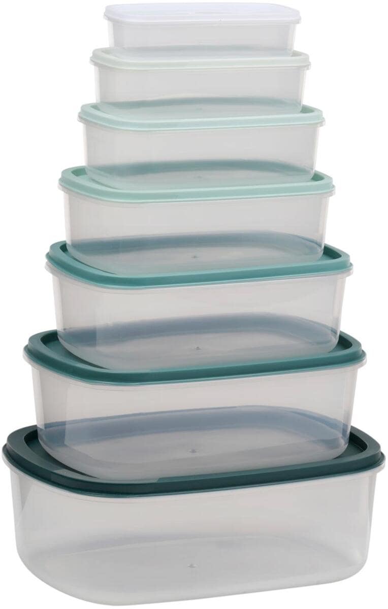 Matbokser 14-delers sett 250-4300 ml, gjennomsiktig - Edco forfra