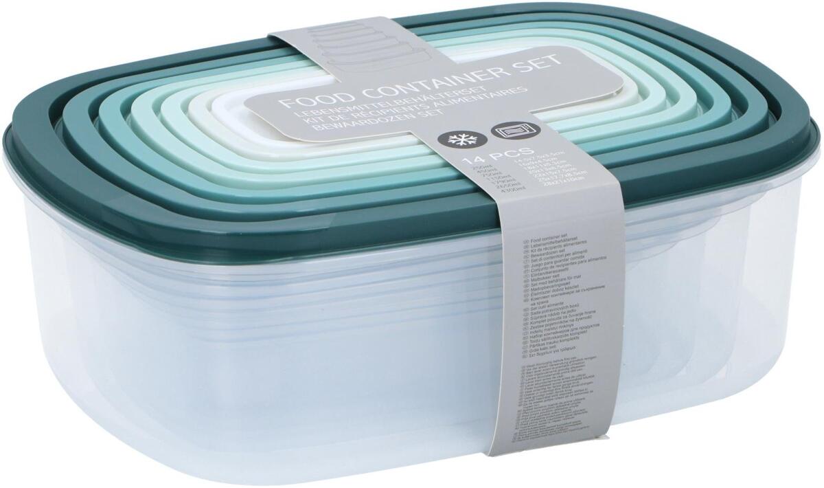 Matbokser 14-delers sett 250-4300 ml, gjennomsiktig - Edco bakside