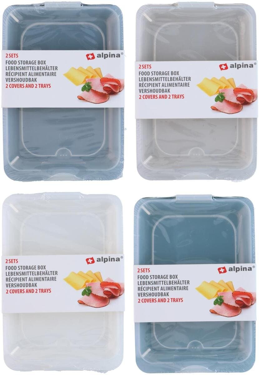 Matbokser 2-pk 170x248x35mm i kunststoff - Alpina forfra