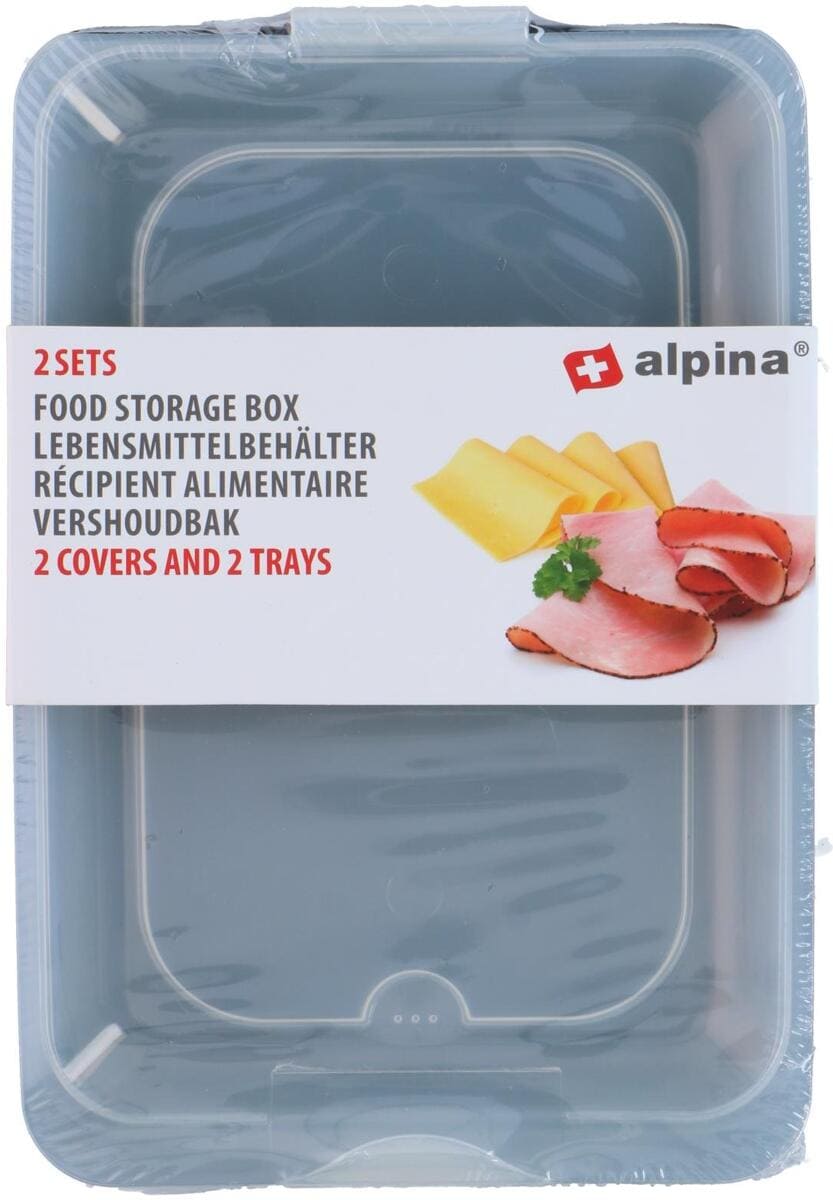 Nærbilde av Matbokser 2-pk 170x248x35mm i kunststoff - Alpina materiale