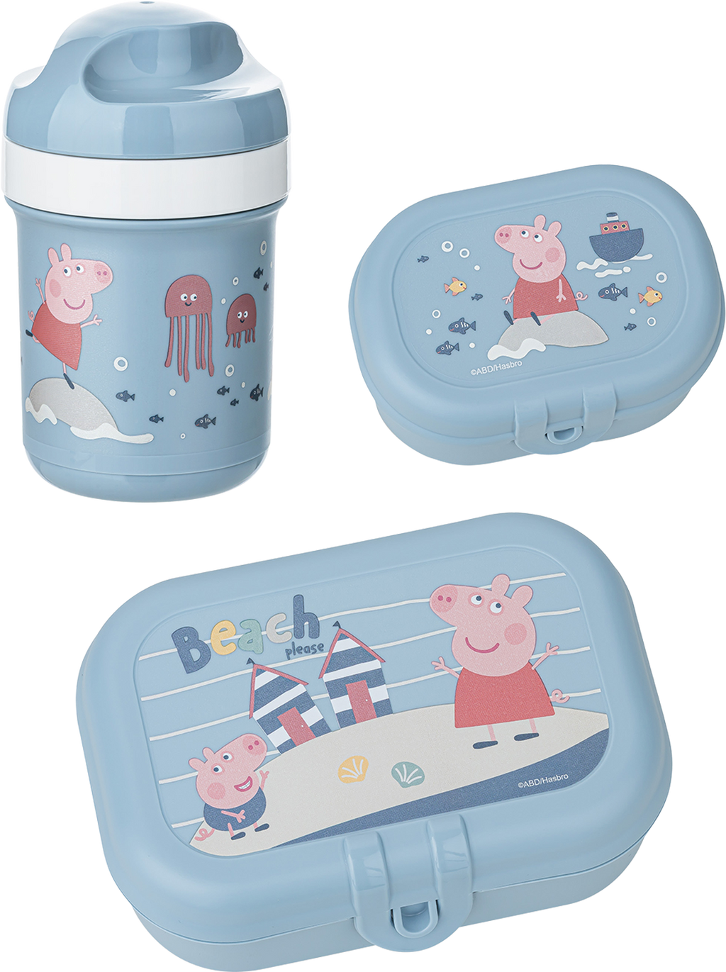 Matbokssett 3-delt Peppa Pig med drikkeflaske forfra