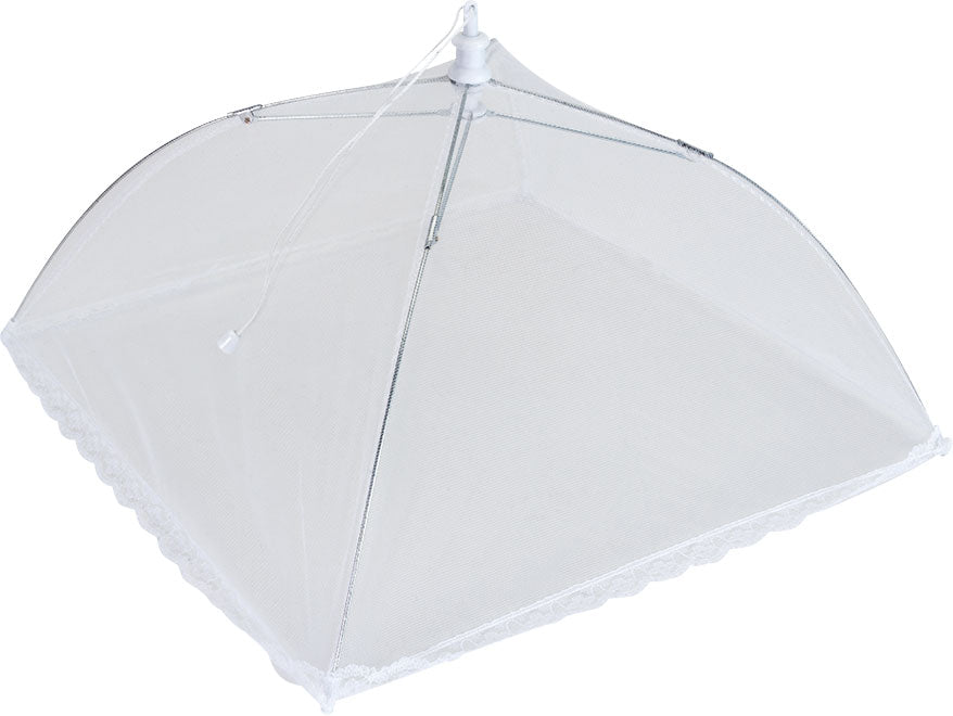 Matdeksel sammenleggbart 35x35 cm med netting hvit - Metaltex forfra