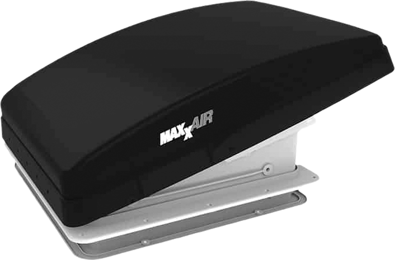 Maxxfan Deluxe Compact smoke takluke 28 x 28 cm montert på campingvogn