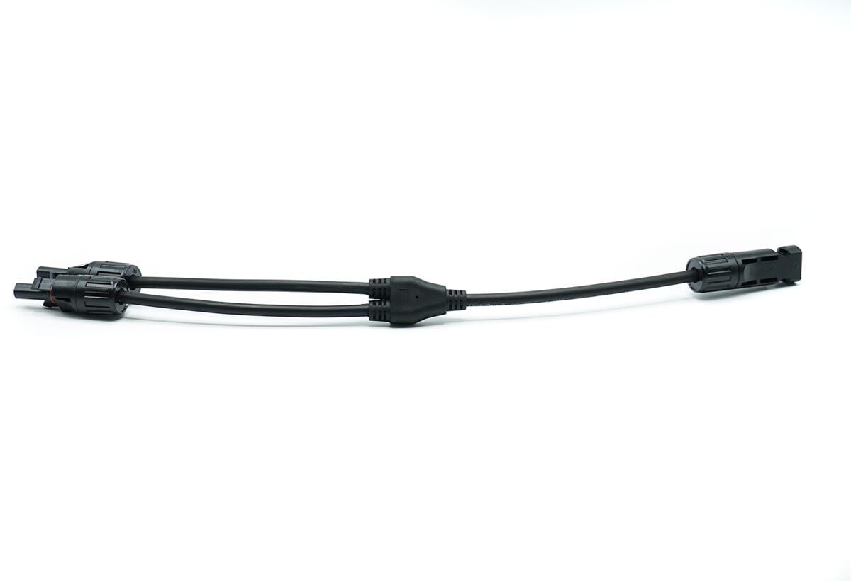 MC4 Y-kontaktsett for parallellkobling av 2 solcellepanel bakside