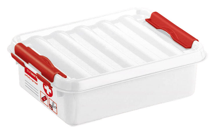 Medisinboks Q-line 1 liter med klikklukning 20x15x6 cm - Sunware hvit sett forfra