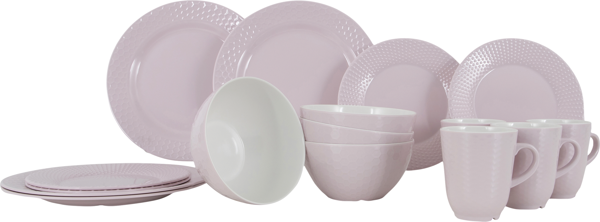 Melamin servicesett 16 deler pastellrosa Gimex forfra