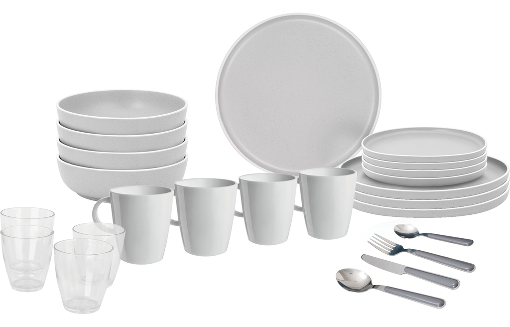 Melamin servicesett All Inclusive Dolomit 36 deler med boks - Brunner forfra