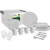 Melamin servicesett All Inclusive Dolomit 36 deler med boks - Brunner bakside